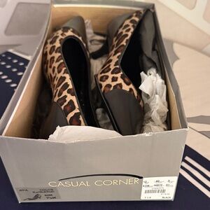 Casual Corner Black and Brown Leopard Heels